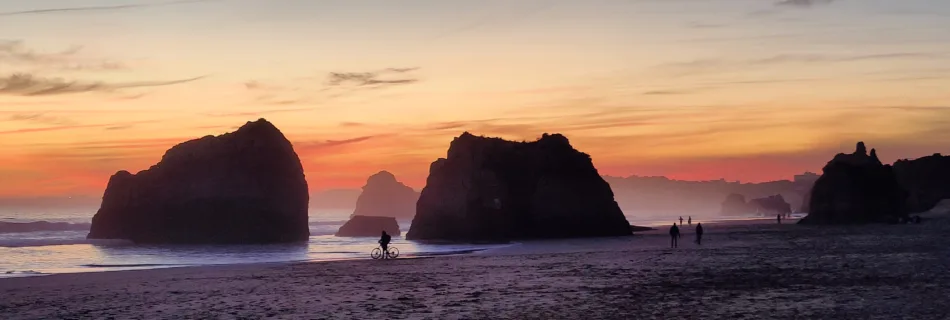 Sunset at Praia do Vau, Algarve.
